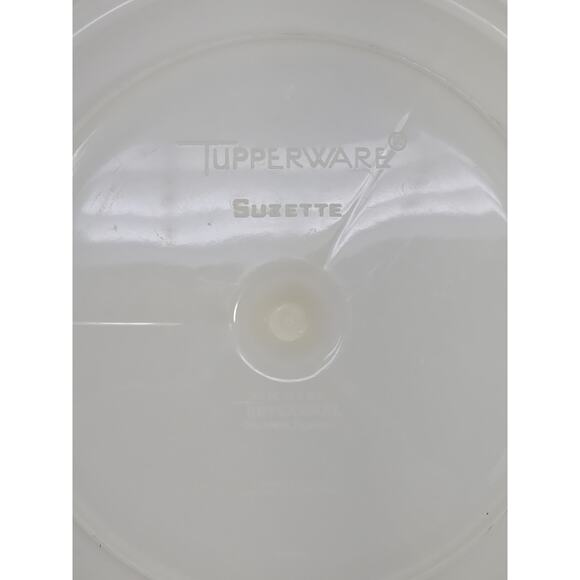 Vintage Tupperware 3 Piece White Clear Suzette 608 Lid 8.5” Round U57 - Picture 5 of 5